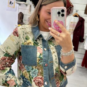 Chaqueta combinada denim