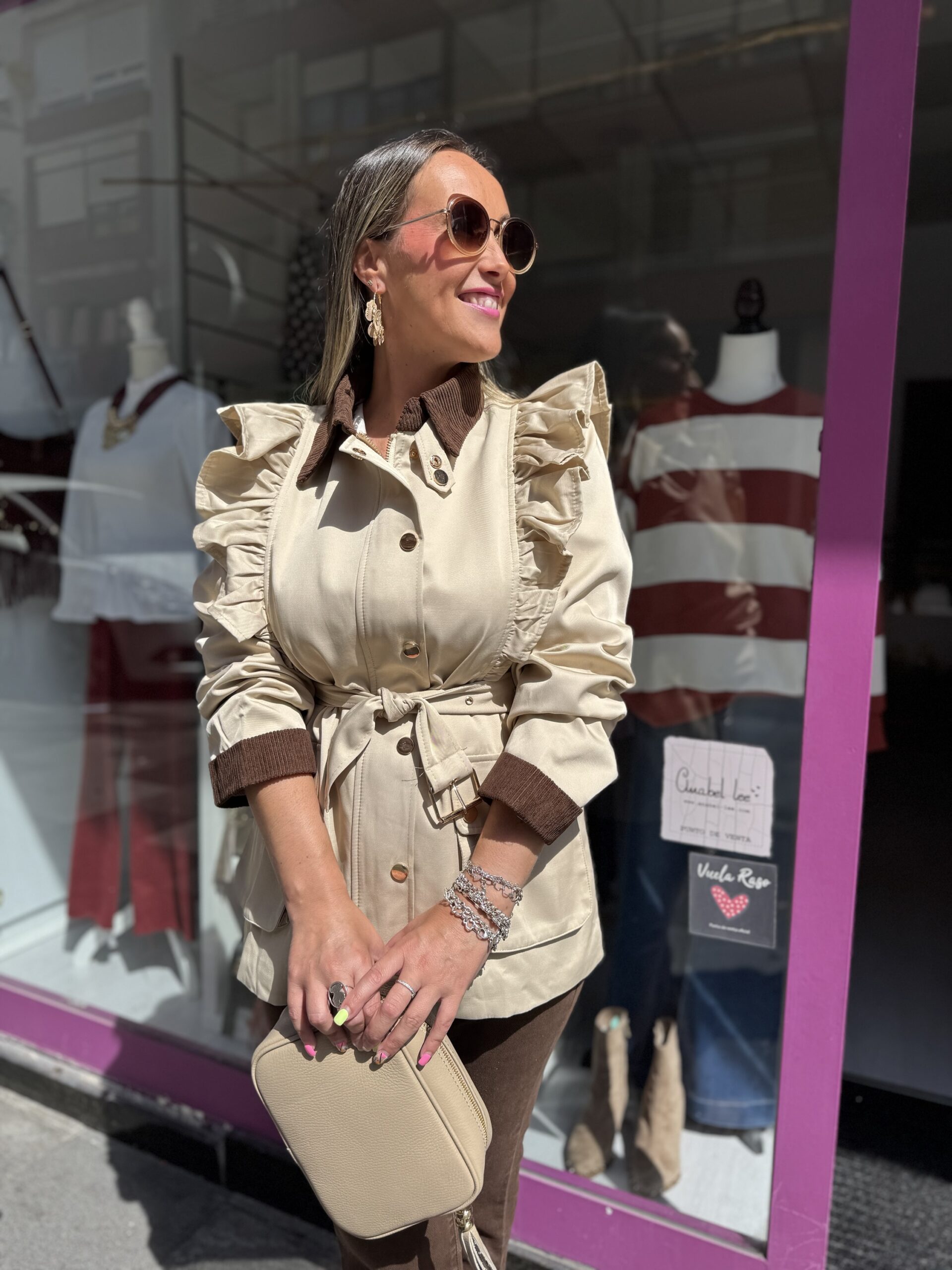 Parka volante beige - Imagen 2