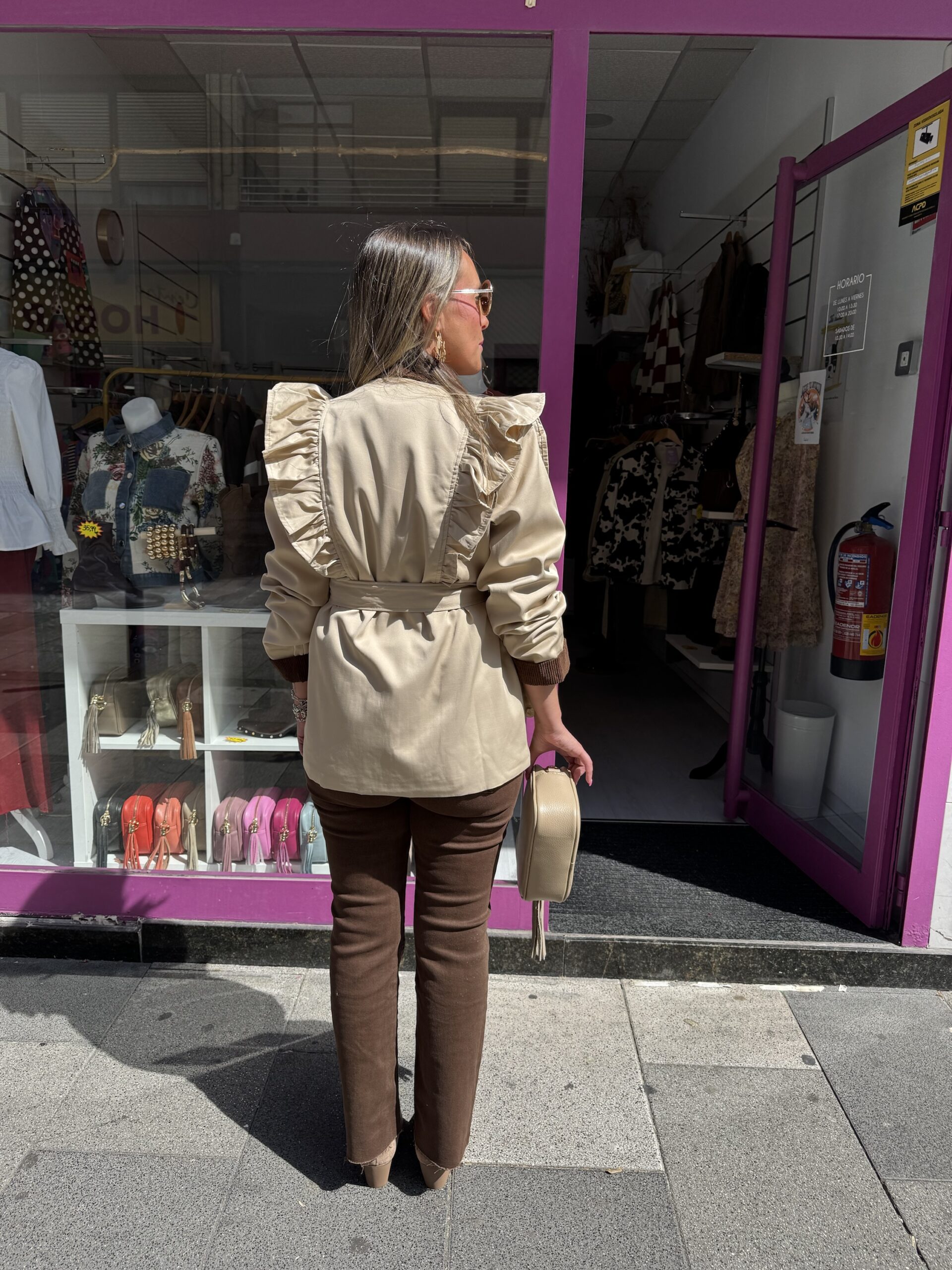 Parka volante beige - Imagen 5