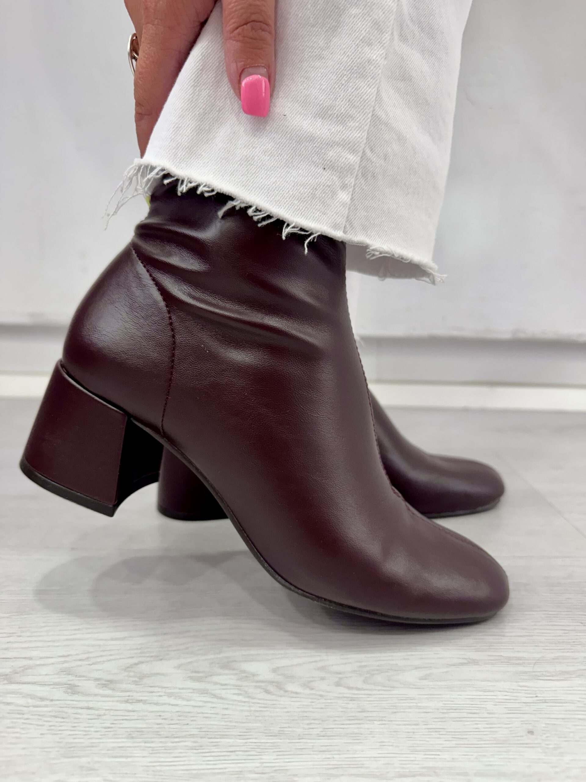 Botín calcetín Burdeos
