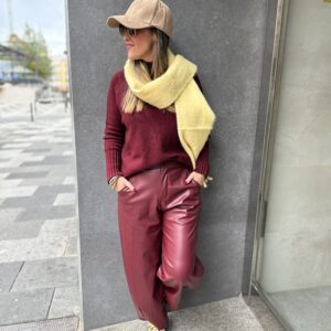 Pantalón ballon polipiel Burdeos