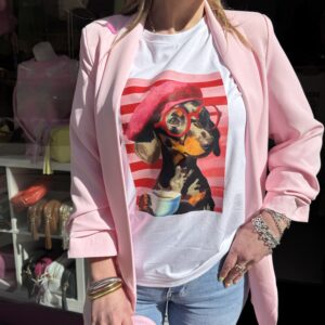 Blazer basic rosa bebé