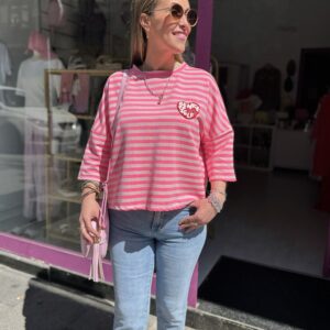 Camiseta  Neon Blush Stripes