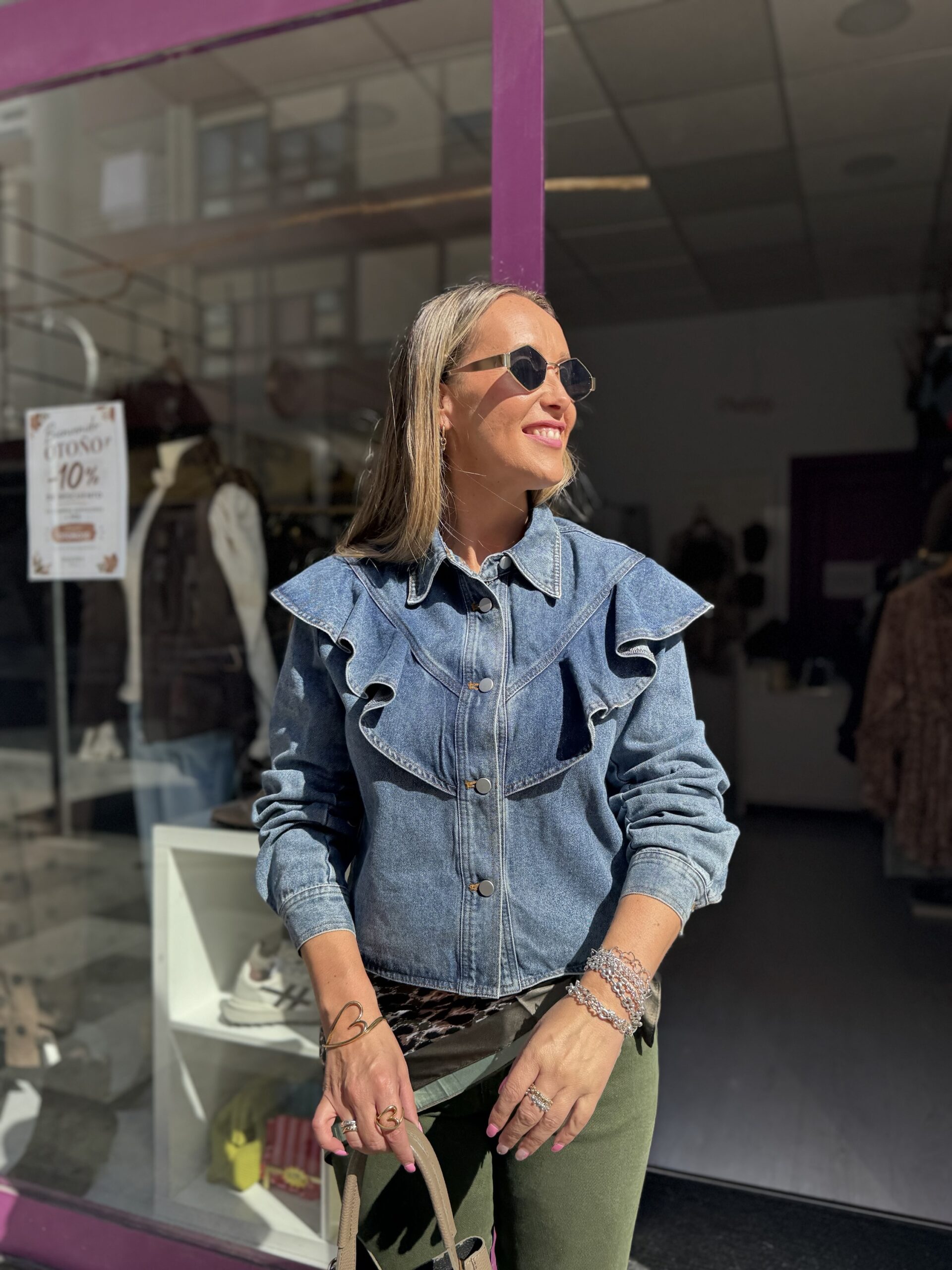 Camisa Denim Volante