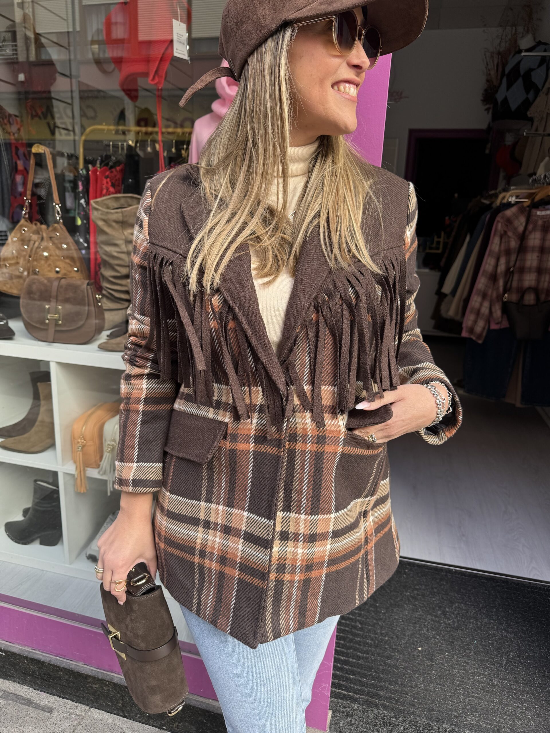 Blazer Flecos Marrón - Imagen 3