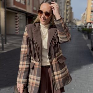 Blazer Flecos Marrón