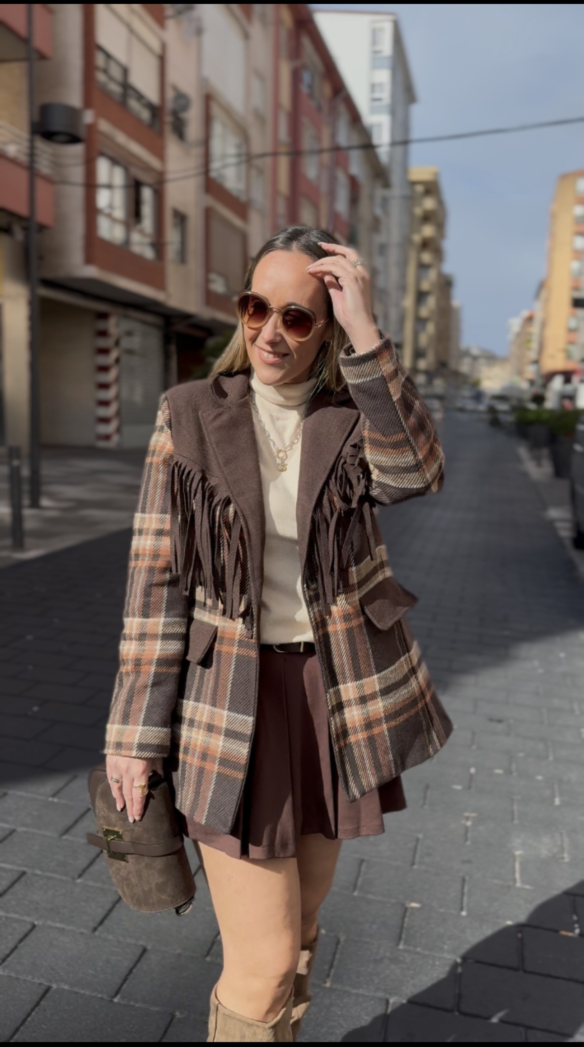 Blazer Flecos Marrón